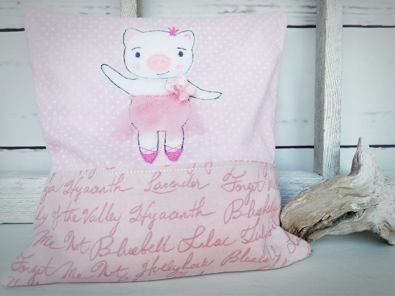 Schweinchen Ballerina - doodle Stickdatei